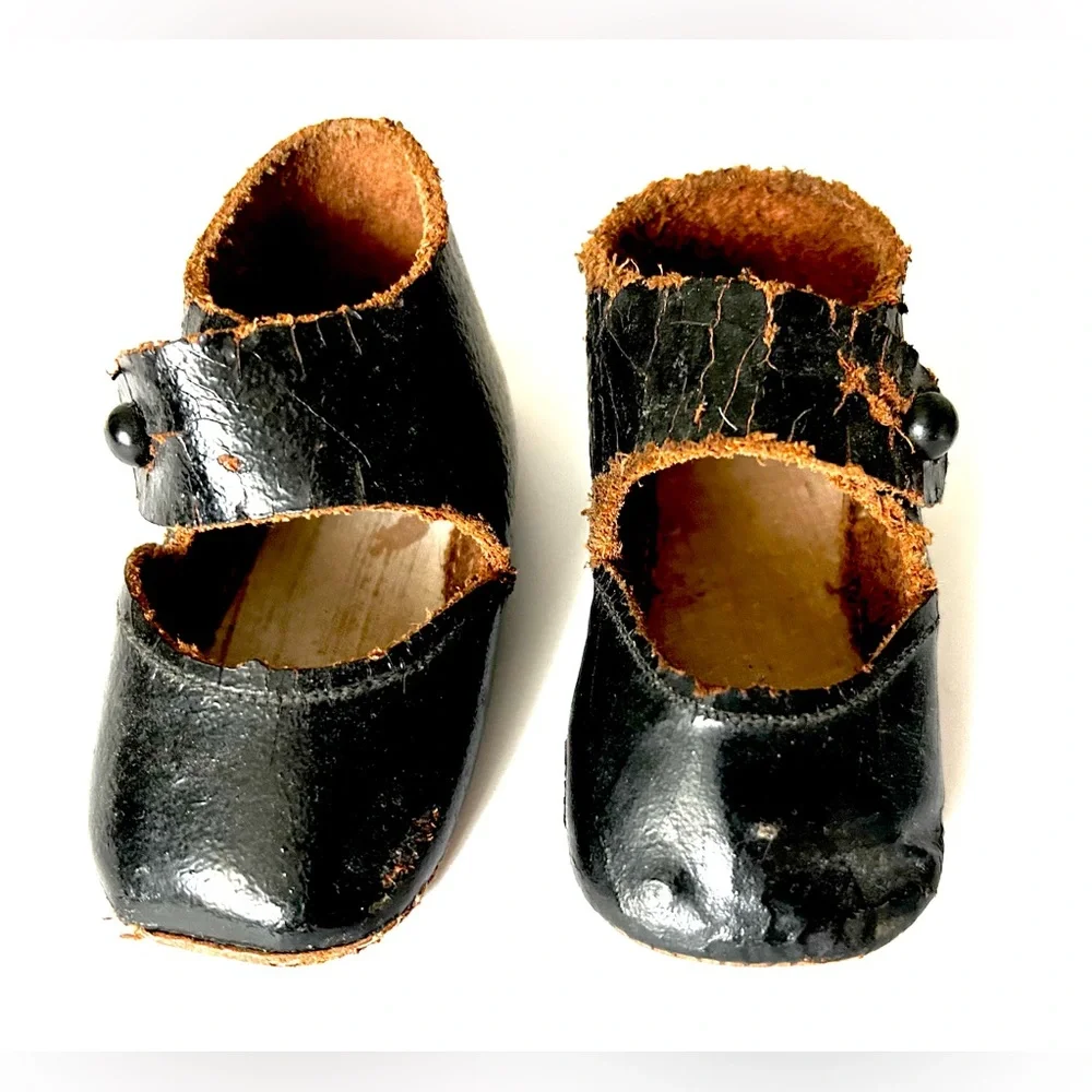 Antique Victorian Black Leather Mary Jane Children’s Shoes